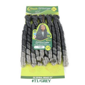 Ahoufe Spiral Braids #T1 /Gray